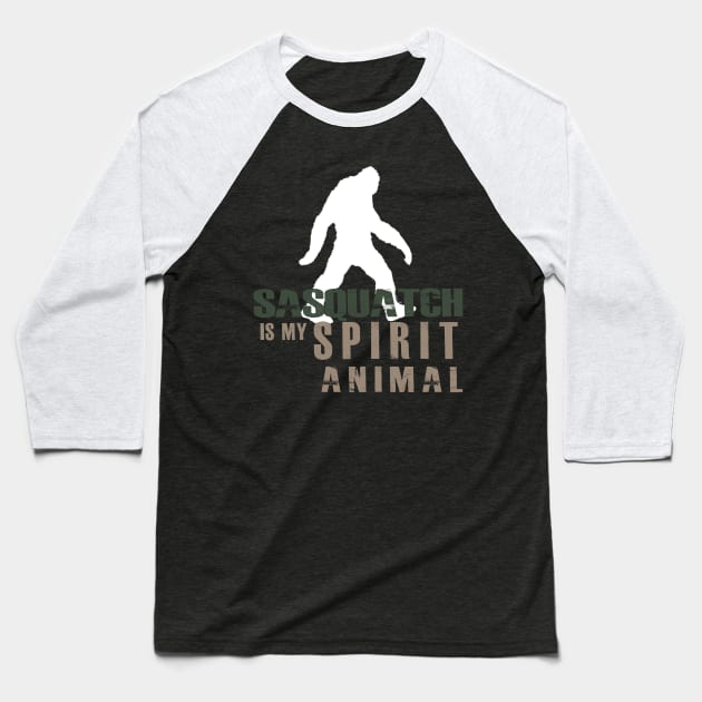 Sasquatch if my Spirit Animal Bigfoot Baseball T-Shirt by DesignedForFlight